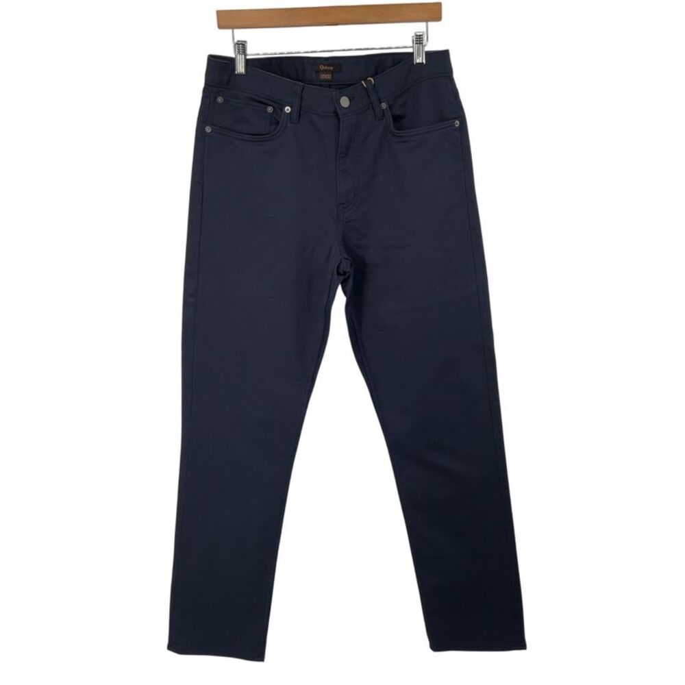 Quince Men Comfort Stretch Traveler 5-Pocket Straight Deep Blue Pants 32